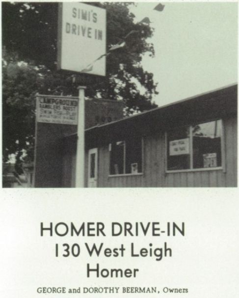 A&W Restaurant - Homer - 130 W Leigh St - Old Yearbook Ad (newer photo)